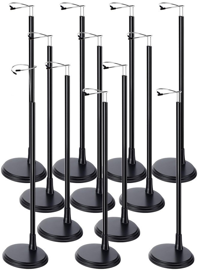 Yaocom 12 Pcs Adjustable Doll Stand Display Holder for 14 to 18 Inches Action Figure Stands with Expandable Waist Wire Bracket Support Dolls Display Rack for Home Shop Birthday Party(Black) - Image 1